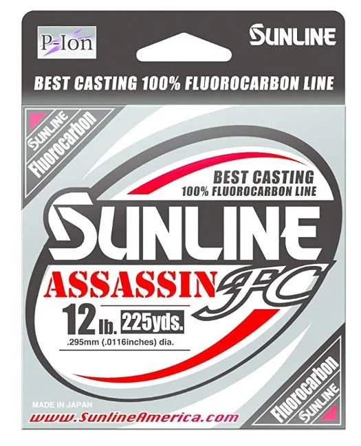 Fishing line high glide-Assassin Fluorocarbon Fishing Line -12 lb - (225 Yds)