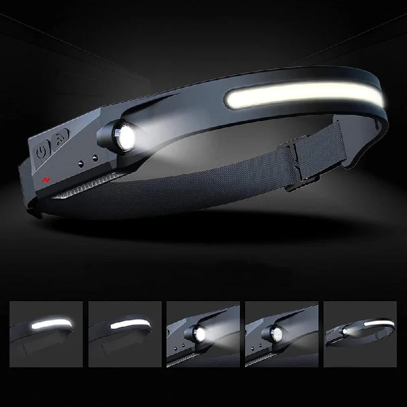 Fishing tackle rigid grip-Rechargeable LED Sensor USB Headlamp