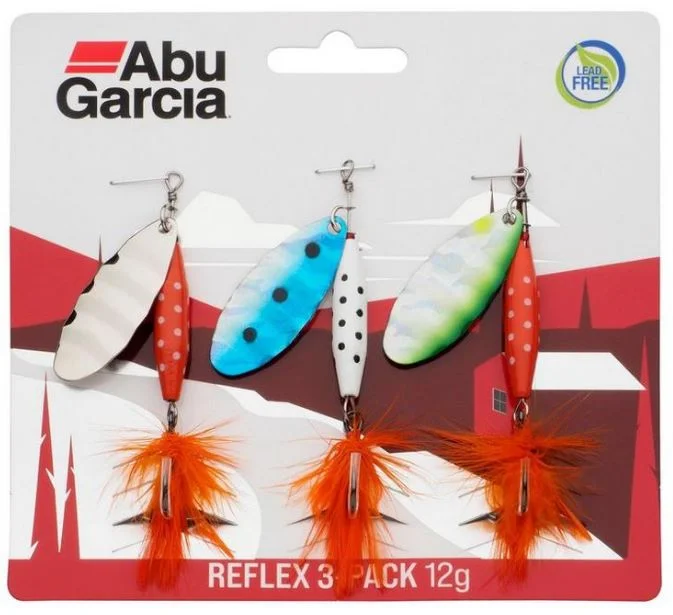 Fishing pliers quick cut-Abu Garcia Reflex Spinners - 3 Pack - Silver / Sardine / Ayu - Fishing Lures