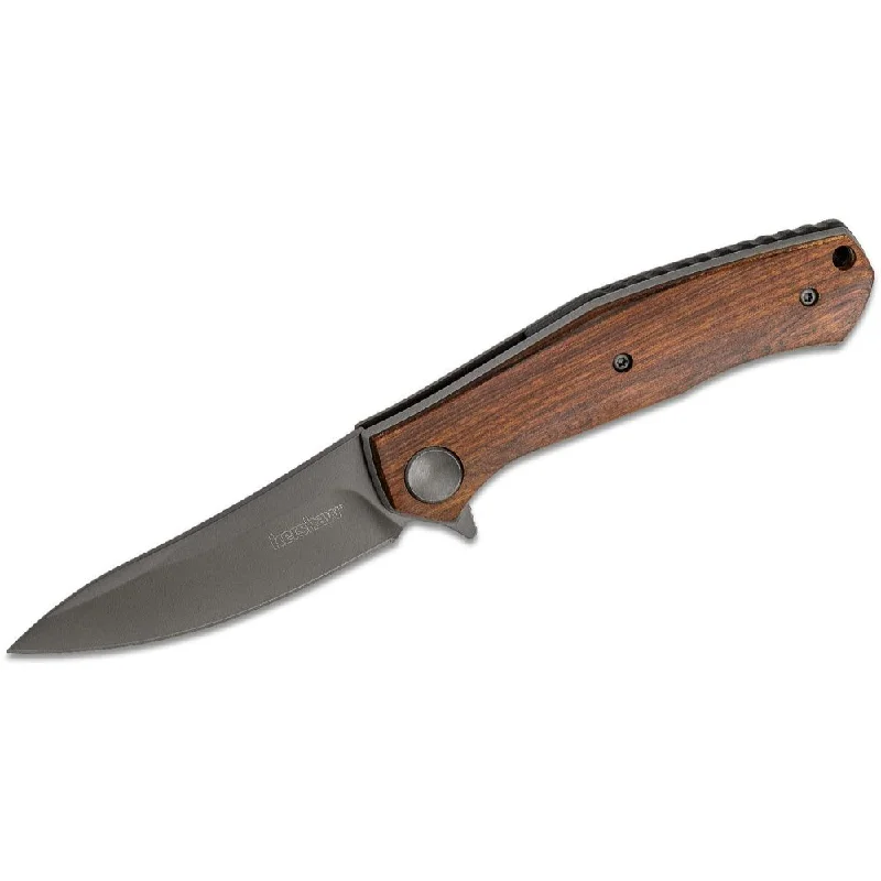 Fishing line smooth grip-Kershaw - Dmitry Sinkevich Concierge Flipper Knife 3.25" Smooth Wooden Handles