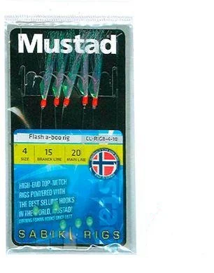 Fishing hook quick lock-Mustad Sabiki Jigs - Flash-a-Boo Rig