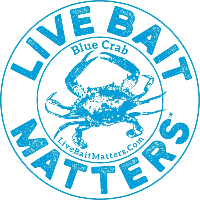 Fishing hook rust grip-Live Bait Matters - Blue Crab 5" Round Sticker