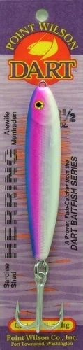 Fishing bait scent support-Point Wilson Dart Herring Jigs 3-1/2 Oz Blue Pearl