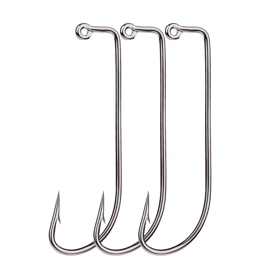 Fishing hook quick balance-Lureswholesale® High Carbon JIG Hook with Barb 100pcs a bag