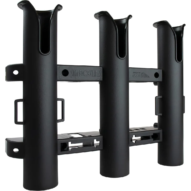 Fishing tackle durable grip-Sea-Dog Triple Threat Three Pole Rod Holder - Black [325033-1]