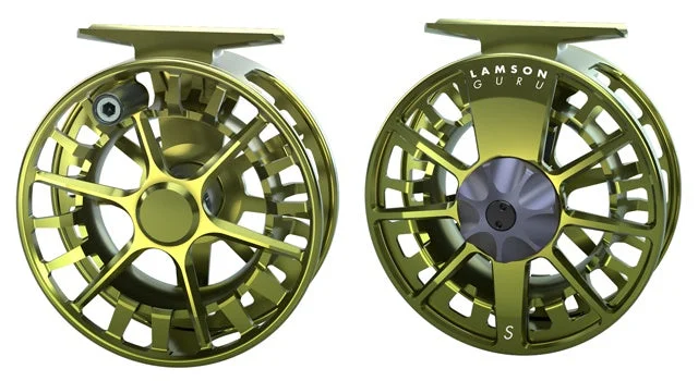 Fishing line cast winding-Lamson Guru S 3+ 3/4  Olive  Reel