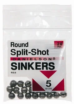 Fishing line cast control-Danielson Round Split-Shot Sinkers