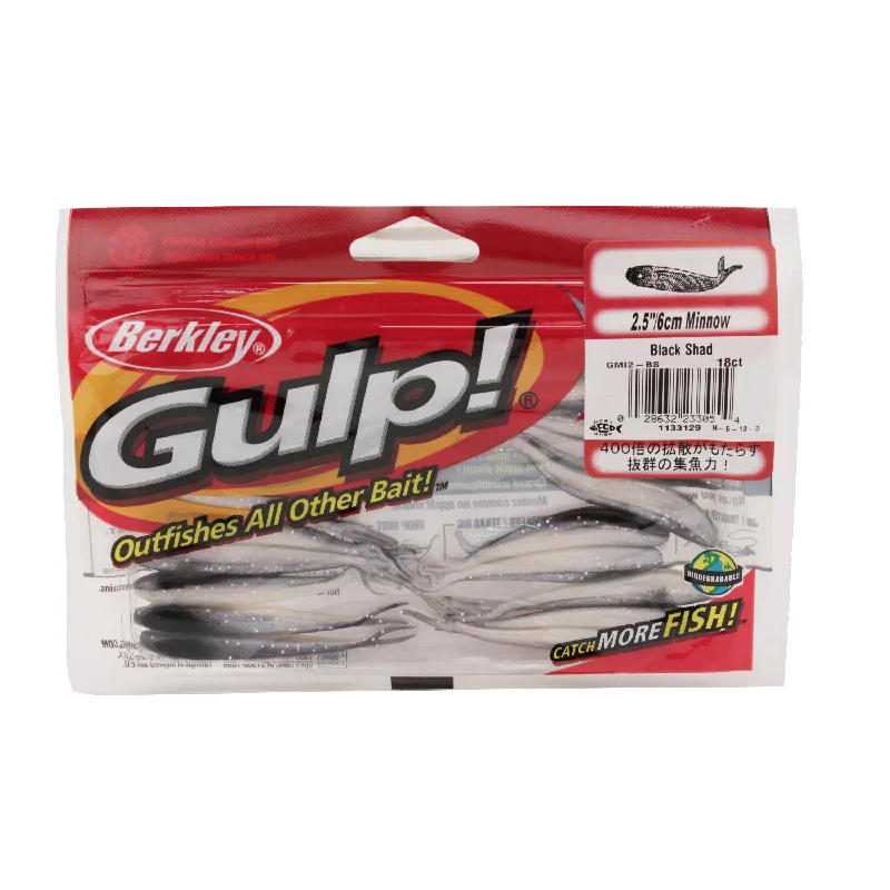 Fishing reel quick steady-Berkley Black Shad Gulp Minnow