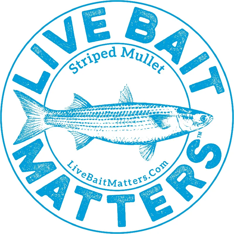 Fishing bait drying pack-Live Bait Matters - Mullet 5" Round Sticker