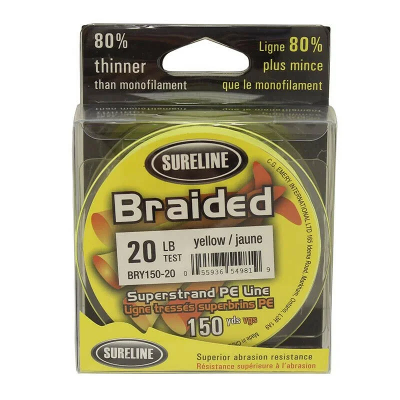 Fishing tackle multi-sleeve-Sureline PE Braided Superstrand Fishing Line Yellow