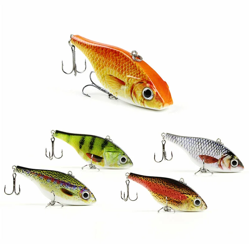 Fishing bait live cooler-3.1"/20g Popular Vib Crankbait 3D Eyes Fishing Lure High Quality Fishing Bait 6# Strong Treble Hooks Fish Wobbler Pesca AH06