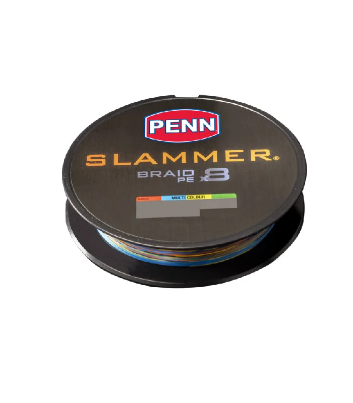 Fishing reel precision grip-Penn Slammer Multi Colour Braid 150m Rolls