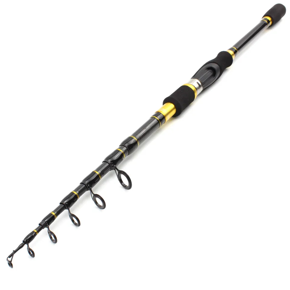 Fishing hook durable control-Carbon M power lure 7g -28g 1.8M - 2.7M Portable Telescopic Fishing Rod Spinning Fish Hand Fishing Tackle Sea Rod