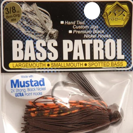 Fishing bait drying grip-Pacific Catch Bass Patrol Fb Jig Brn/Org 3/8 - BPJ3804