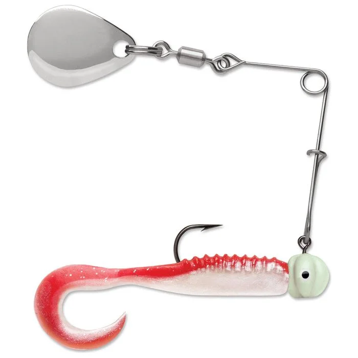 Fishing reel durable grip-VMC Curl Tail Spinnerbait #4, 1/16 Oz Red Pearl Glow Qty 1