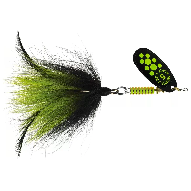 Fishing tackle utility control-XXB Mepps Black Fury Musky Killer Spinner - Chartreuse Black Chartreuse