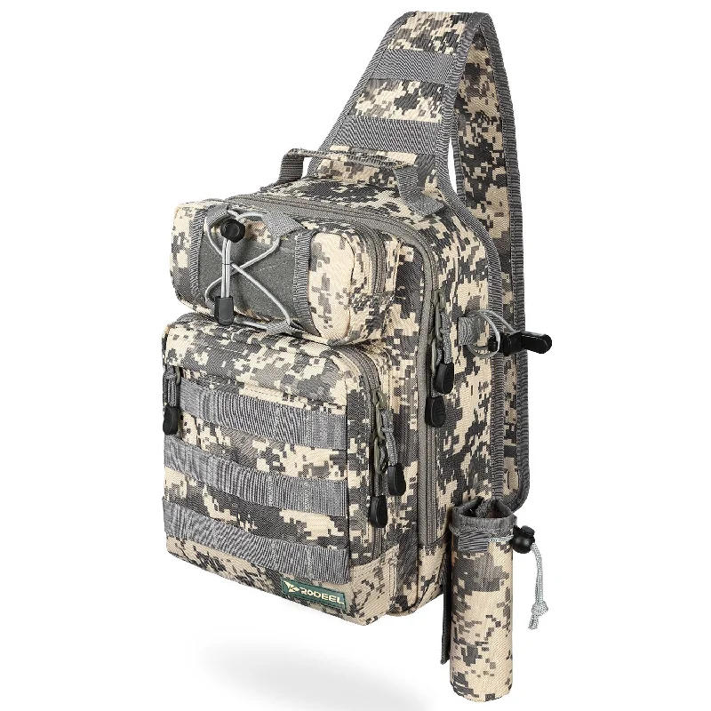 Fishing tackle padded sleeve-Beige Sling Shlouder Backpack