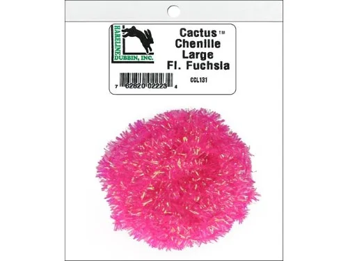 Fishing tackle durable pack-Hareline Dubbin Cactus Chenille | Fluorescent Fuchsia; Large