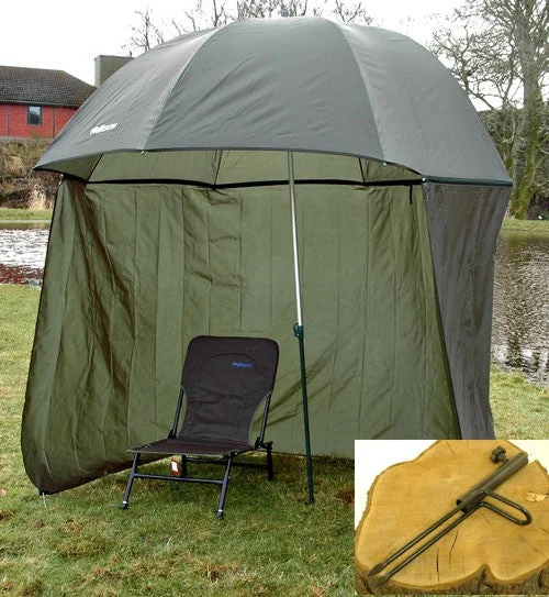 Fishing hook glow steady-98" 2.5 METER BISON TOP TILT UMBRELLA BROLLY FISHING SHELTER WITH ZIP ON SIDES