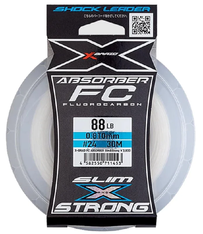 Fishing tackle utility steady-YGK X Braid FC Absorber Slim & Strong Fluorocarbon Leader