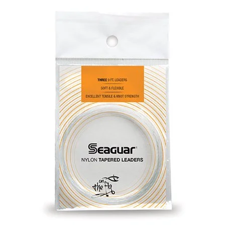 Fishing line spool firm-Seaguar Knotless Nylon Tapered 9  3 Pack Leaders 2X ZZB